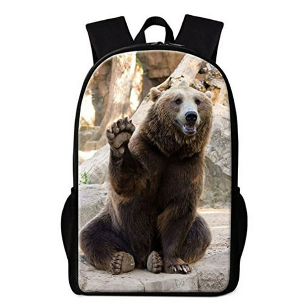 Brown Bears Cute School Backpack for Women Men Fashion Hiking Travel Bag 